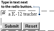 Add text next to your button.